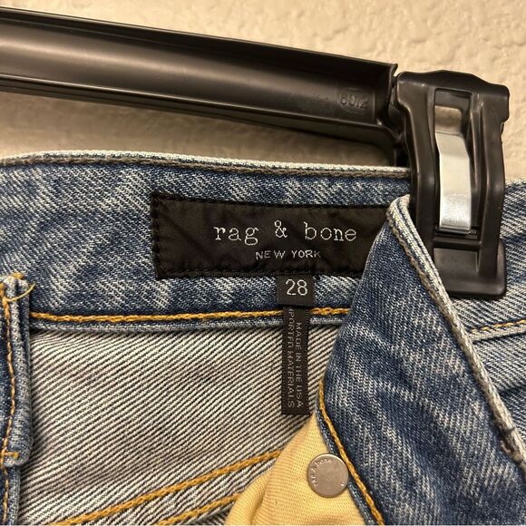 Rag & Bone Ruth Super High-Rise Straight Leg Size 28 Zipper Closure Medium Wash - Picture 8 of 16